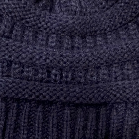 C.C Navy Unisex Chunky Soft Stretch Cable Knit Winter Hat - Picture 8 of 12